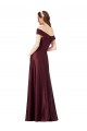 Boutique Bordeaux foncé Trapèze Épaule Dénudée Sans bretelle Satiné Longue Formelles Robes demoiselle d'honneur / Robes de soirée / Robes de bal