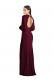 Boutique Bordeaux foncé Trompette Bateau Crêpe Stretch Longue Formelles Robes demoiselle d'honneur / Robes de soirée / Robes de bal