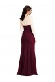 Boutique Bordeaux foncé Trompette Sans bretelle Crêpe Stretch Longue Robes demoiselle d'honneur / Robes de bal