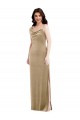 Boutique Champagne Fourreau Velours Stretch Longue Formelles Robes demoiselle d'honneur / Robes de soirée / Robes de bal
