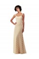 Boutique Champagne Trapèze Dentelle Longue Robes demoiselle d'honneur