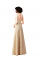 Boutique Champagne Trapèze Dentelle Longue Robes demoiselle d'honneur