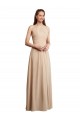 Boutique Champagne Trapèze Licou Mousseline Longue Robes demoiselle d'honneur