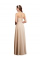 Boutique Champagne Trapèze Licou Mousseline Longue Robes demoiselle d'honneur