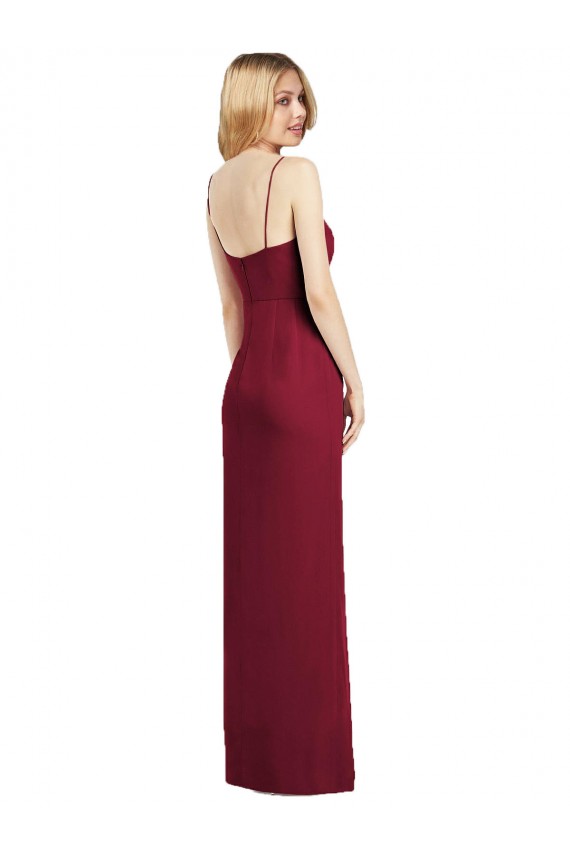 Boutique Corail Trompette Bretelles spaghetti Col V Mousseline Longue Robes demoiselle d'honneur