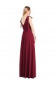 Boutique Corail Trompette Col V Mousseline Longue Robes demoiselle d'honneur