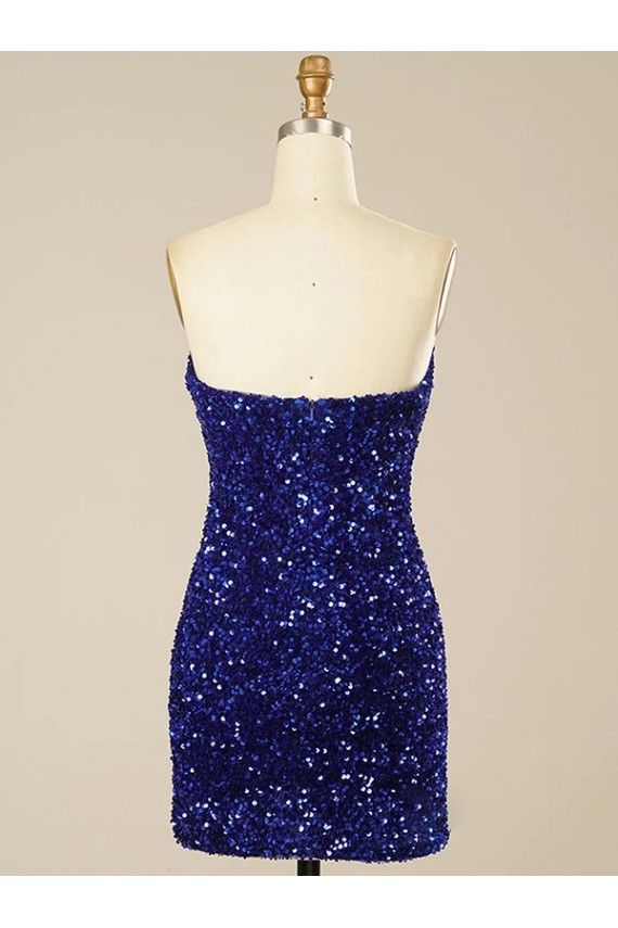 Boutique Couleur affichée Fourreau Courte Paillettes Velours Courte Robes de bal