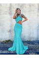 Boutique Couleur affichée Sirène Balayage train Paillettes Velours Longue Robes de bal