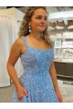 Boutique Couleur affichée Trapèze Scoop Traîne moyenne Paillettes Velours Longue Robes de bal