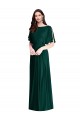 Boutique Evergreen Trapèze Bateau Mousseline Longue Robes demoiselle d'honneur