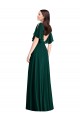Boutique Evergreen Trapèze Bateau Mousseline Longue Robes demoiselle d'honneur