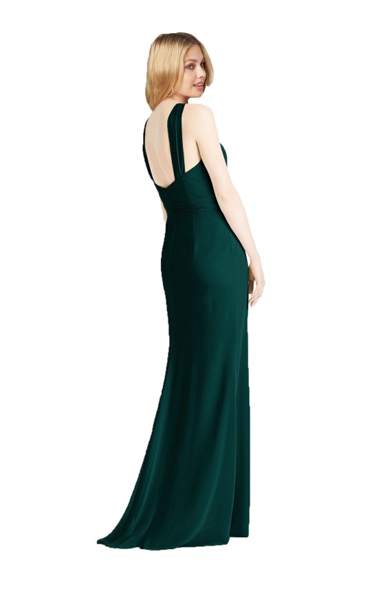 Boutique Evergreen Trompette Licou Mousseline Longue Robes demoiselle d'honneur