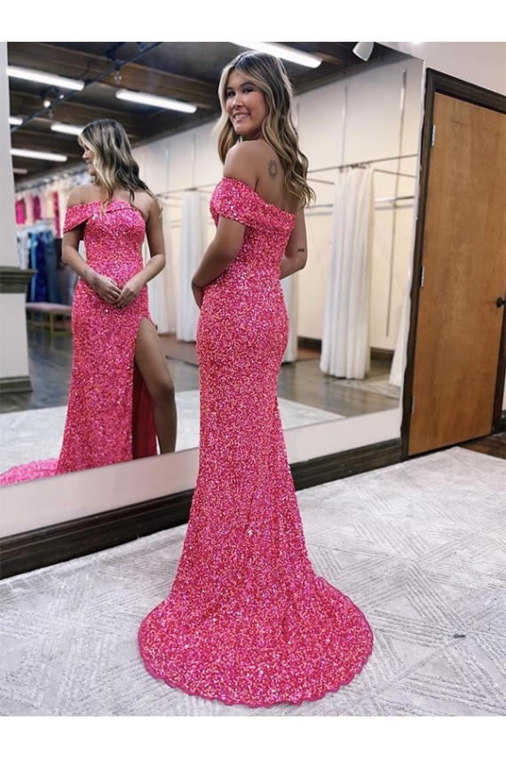 Boutique Fourreau Balayage train Paillettes Velours Longue Robes de bal