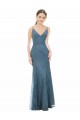 Boutique Fourreau Bretelles spaghetti Col V Dentelle Longue Robes demoiselle d'honneur