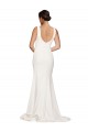 Boutique Ivoire Fourreau Col Carré Balayage train Crêpe Stretch Longue Robes demoiselle d'honneur / Robes de bal