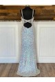 Boutique Fourreau Col V Balayage train Paillettes Velours Longue Robes de bal