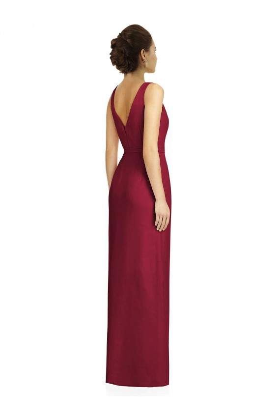 Boutique Fourreau Col V Mousseline Longue Robes demoiselle d'honneur