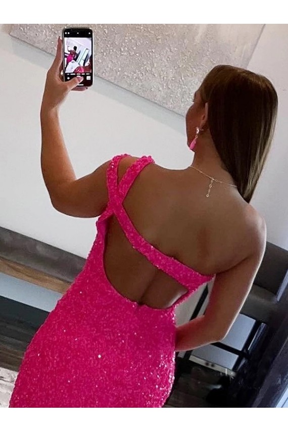 Boutique Fourreau Courte Paillettes Velours Courte Robes de bal