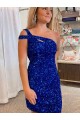 Boutique Fourreau Courte Paillettes Velours Courte Robes de bal