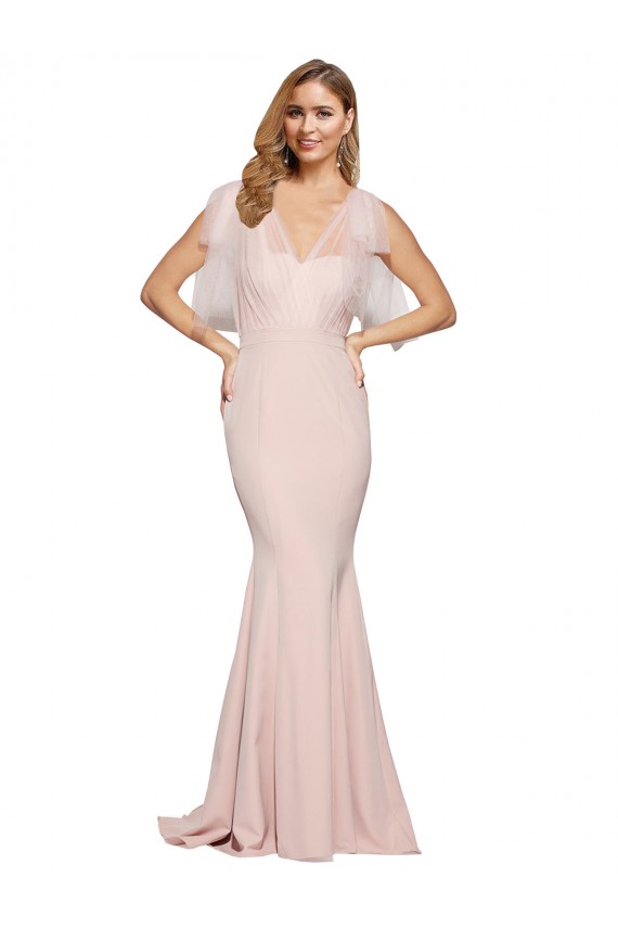 Boutique Fourreau Crêpe Stretch Tulle Longue Formelles Robes demoiselle d'honneur / Robes de soirée / Robes de bal