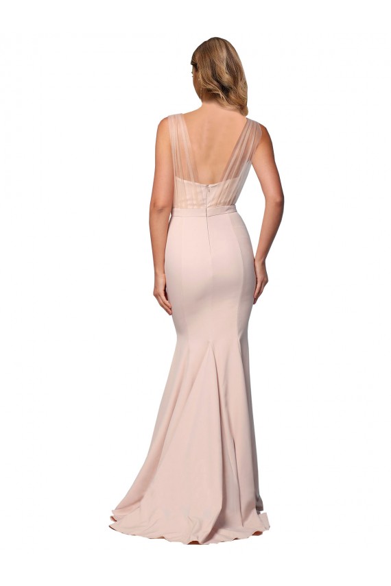 Boutique Fourreau Crêpe Stretch Tulle Longue Formelles Robes demoiselle d'honneur / Robes de soirée / Robes de bal