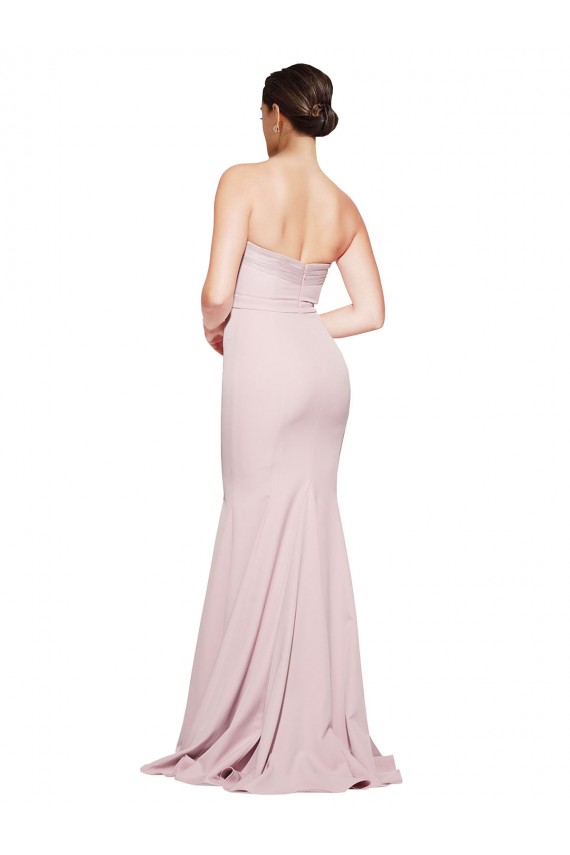 Boutique Fourreau Sans bretelle Balayage train Crêpe Stretch Longue Formelles Robes demoiselle d'honneur / Robes de soirée / Robes de bal