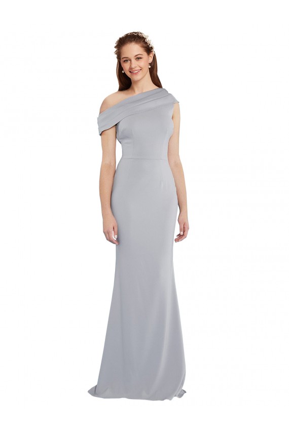 Boutique Gris 24 Sirène Crêpe Stretch Longue Formelles Robes demoiselle d'honneur / Robes de soirée / Robes de bal