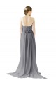 Boutique Gris ardoise Trapèze Mousseline Longue Robes demoiselle d'honneur