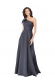 Boutique Gris ardoise Trapèze Satiné Longue Formelles Robes demoiselle d'honneur / Robes de soirée / Robes de bal