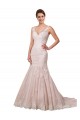 Boutique Ivoire & Blush Sirène Col V Tulle Dentelle Robes de mariée