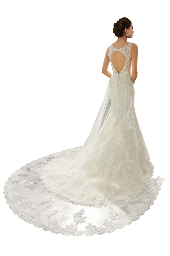Boutique Ivoire & Champagne Sirène Col V Tulle Dentelle Robes de mariée