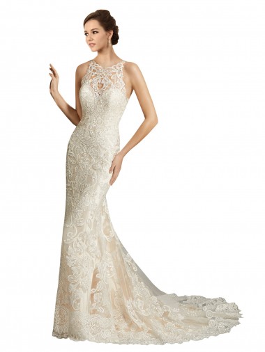 Boutique Ivoire & Champagne Sirène Illusion Tulle Dentelle Classique Robes de mariée