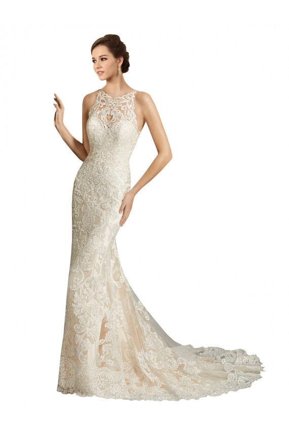 Boutique Ivoire & Champagne Sirène Illusion Tulle Dentelle Classique Robes de mariée
