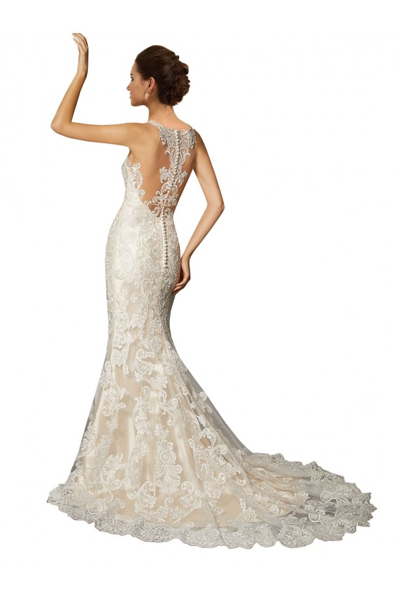 Boutique Ivoire & Champagne Sirène Illusion Tulle Dentelle Classique Robes de mariée