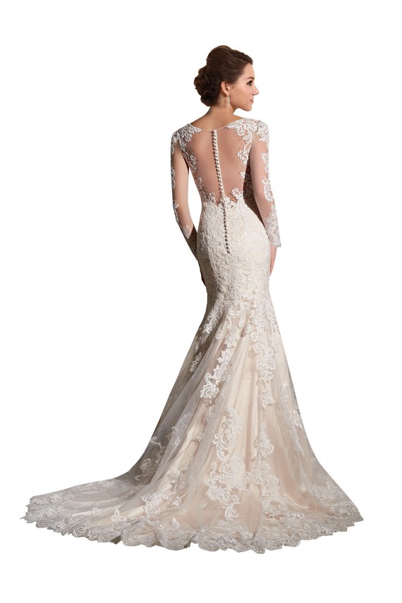 Boutique Ivoire & Champagne Sirène Illusion Tulle Dentelle Robes de mariée