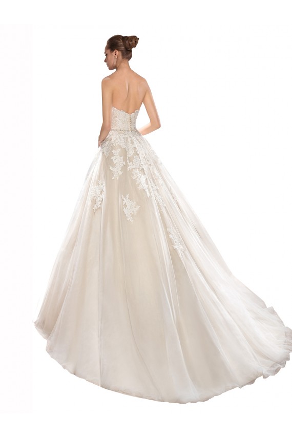 Boutique Ivoire & Champagne Trapèze Sans bretelle Tulle Dentelle Robes de mariée