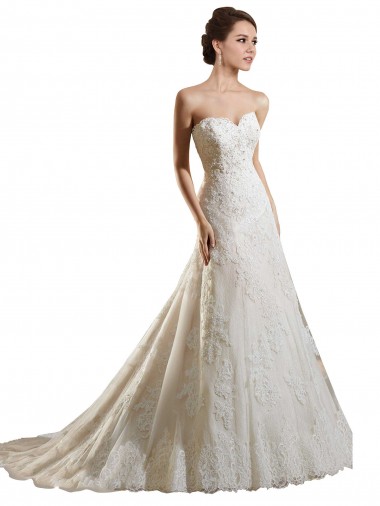 Boutique Ivoire & Champagne Trapèze Tulle Dentelle Robes de mariée