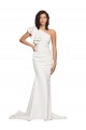 Boutique Ivoire Fourreau Balayage train Crêpe Stretch Longue Robes demoiselle d'honneur / Robes de bal