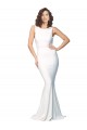 Boutique Ivoire Fourreau Col Haut Crêpe Stretch Longue Formelles Robes demoiselle d'honneur / Robes de soirée / Robes de bal