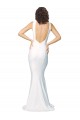 Boutique Ivoire Fourreau Col Haut Crêpe Stretch Longue Formelles Robes demoiselle d'honneur / Robes de soirée / Robes de bal