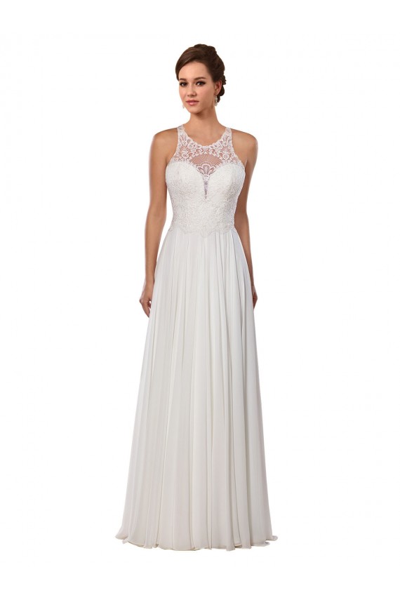 Boutique Ivoire Fourreau Illusion Mousseline Robes de mariée