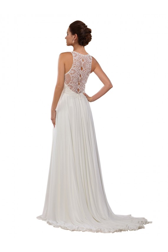 Boutique Ivoire Fourreau Illusion Mousseline Robes de mariée