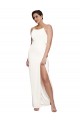 Boutique Ivoire Fourreau Licou Col Haut Satiné Stretch Longue Formelles Robes demoiselle d'honneur / Robes de soirée / Robes de bal