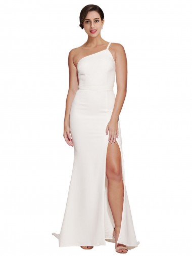 Boutique Ivoire Fourreau Sans bretelle Balayage train Crêpe Stretch Longue Robes demoiselle d'honneur / Robes de bal