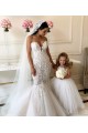 Boutique Ivoire Princesse Bateau Tulle Dentelle Longue Robes de demoiselle d'honneur - fillette