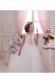 Boutique Ivoire Princesse Col Haut Tulle Dentelle Longue Robes de demoiselle d'honneur - fillette
