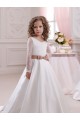 Boutique Ivoire Princesse Col V Satiné Dentelle Longue Robes de demoiselle d'honneur - fillette