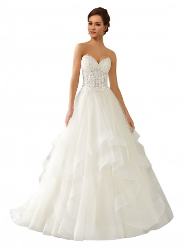 Boutique Ivoire Princesse Satiné Tulle Dentelle Robes de mariée
