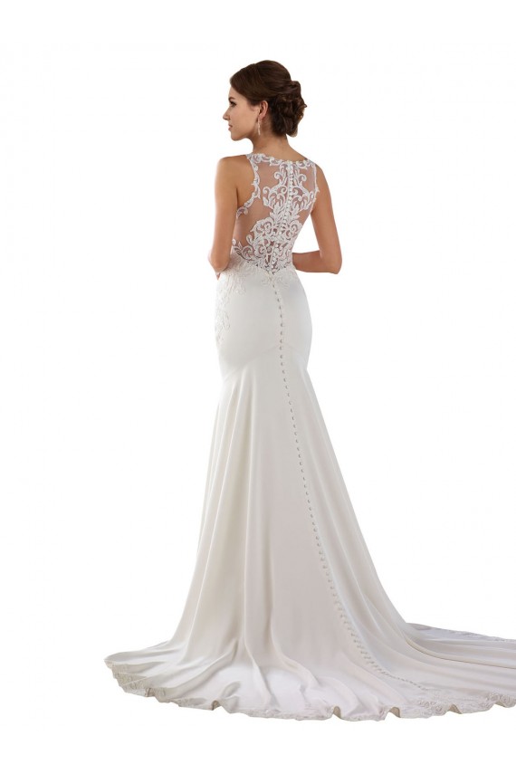 Boutique Ivoire Sirène Balayage train Dentelle Crêpe Stretch Robes de mariée