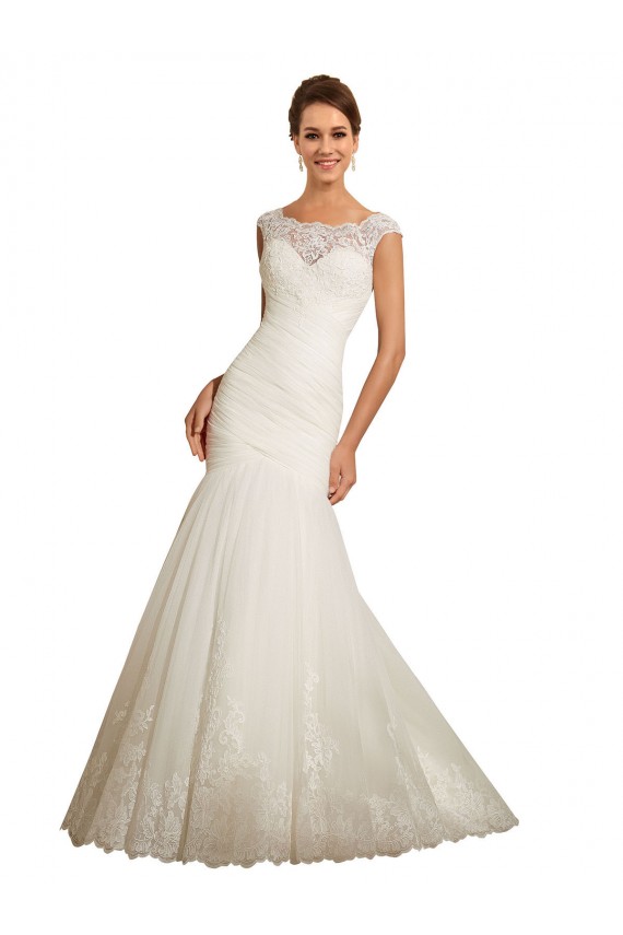 Boutique Ivoire Sirène Bateau Tulle Dentelle Robes de mariée